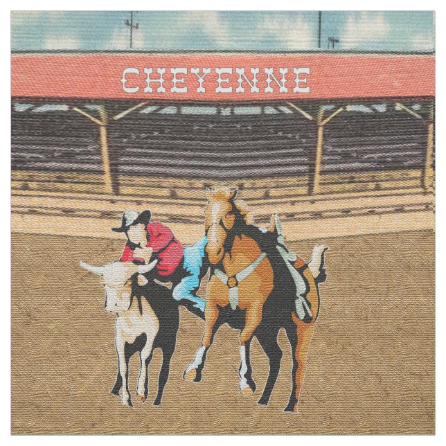 Tyg för brottning för råd för Cheyenne RodeoCowboy (Provkarta)