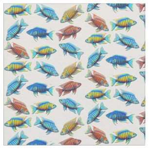 Tyg för fisk för afrikansk påfågelCichlid trop