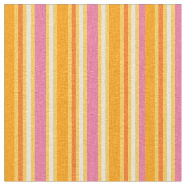 Tyg för KRW-shock rosa- och orangerandar (Närbild)