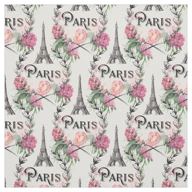 Tyg för Paris vintagerosa ros (Provkarta)