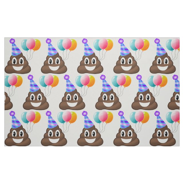Tyg för party för Emoji födelsedagPoop (Fat Quarter)