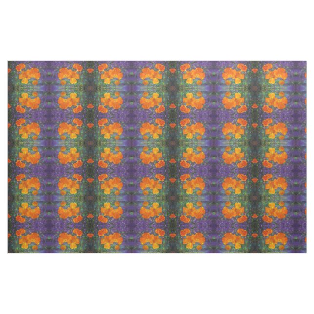 Tyg för reflexion för fantasiKalifornien vallmor (Fat Quarter)