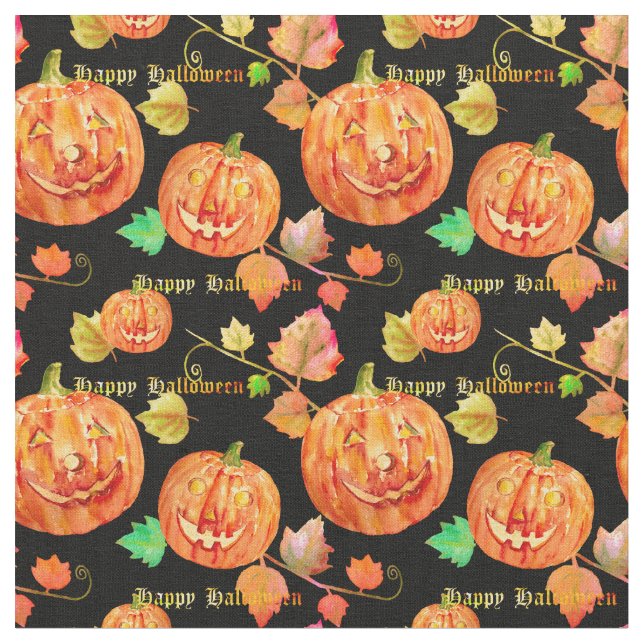 Tyg för vattenfärgHalloween pumpa (Närbild)