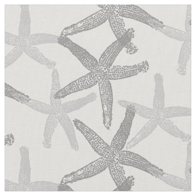 tyg Nautisk stjärnfisk abstrakt grått vit (Närbild)