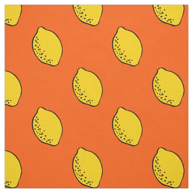 Tyg: Orange & gultcitrontryck Tyg (Provkarta)