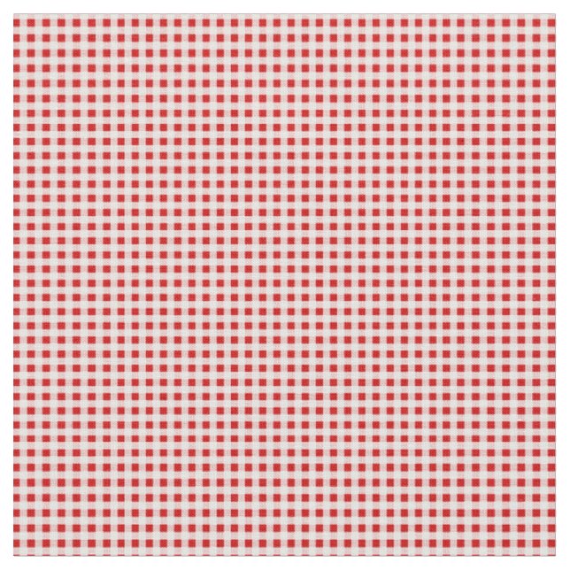 Tyg, rött gingham-mönster tyg (Närbild)