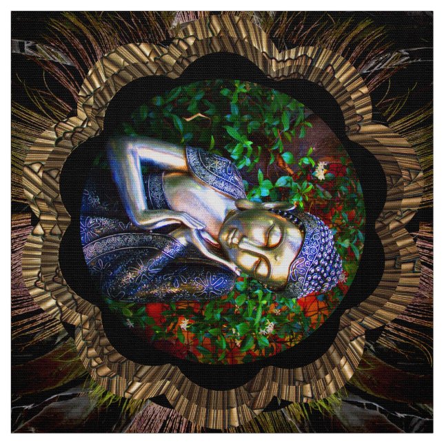 Tyg | Silver Sleeping Buddha Collage (Provkarta)