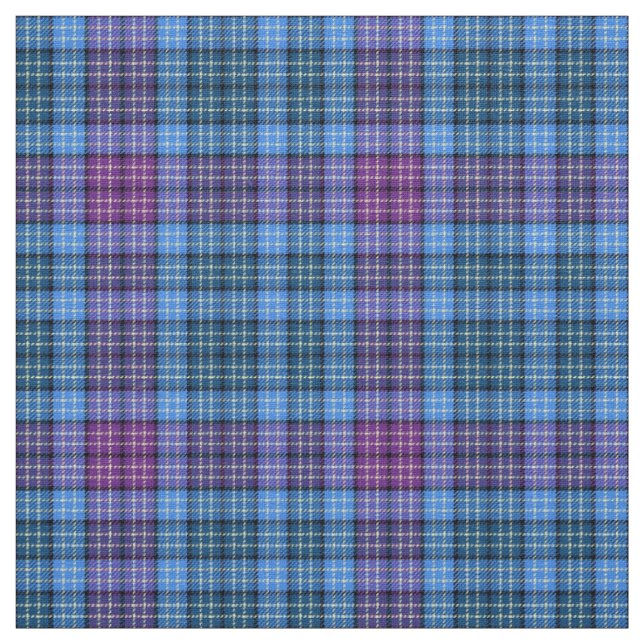 Tyg - Tartan Blå Rosa Lila Grön  (Prov)