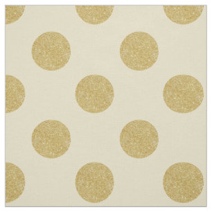Tyg: Vit- & fauxguldpolka dots Tyg
