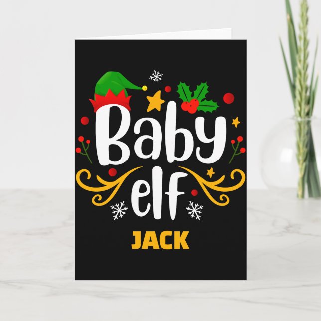 Tygraphy Baby Elf Fun Family Matching Baby  Kort (Framsida)