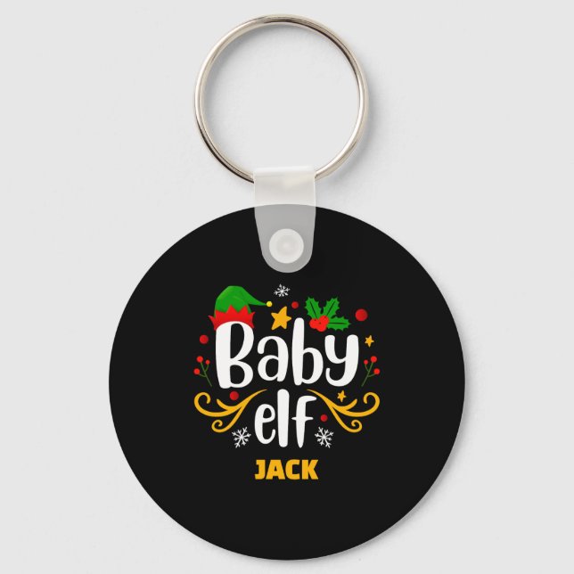 Tygraphy Baby Elf Fun Family Matching Baby  Nyckelring (Framsida)