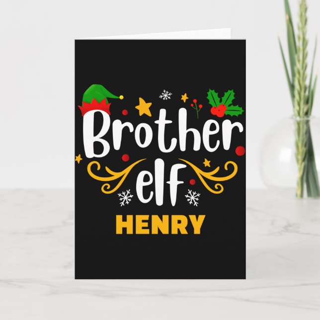 Tygraphy Bror Elf Kul Familj Matchande  Kort (Framsida)