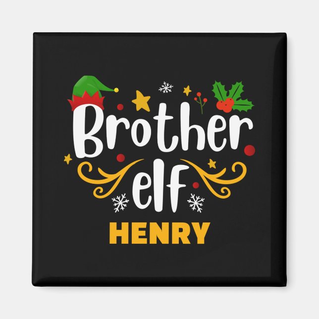 Tygraphy Brother Elf Fun Family Matching  Magnet (Framsidan)