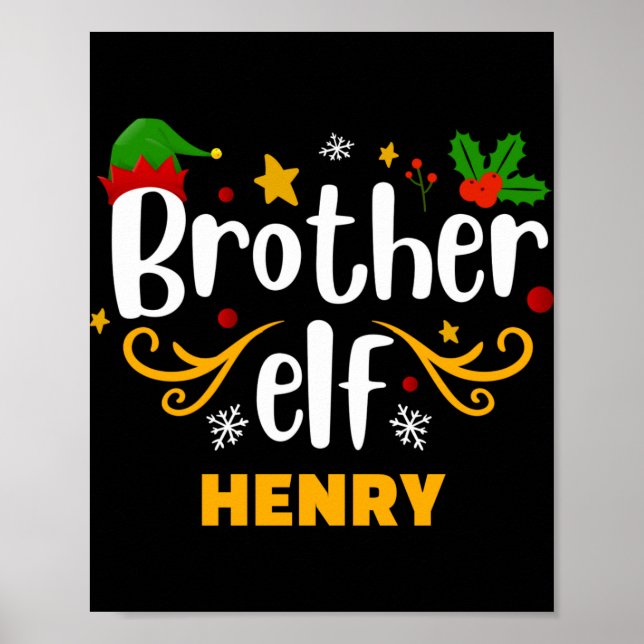 Tygraphy Brother Elf Fun Family Matching T Shirt  Poster (Framsidan)