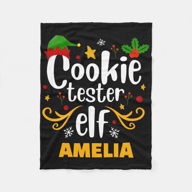 Tygraphy Cookie Tester Elf Family Matching T Shirt Fleecefilt (Framsidan)