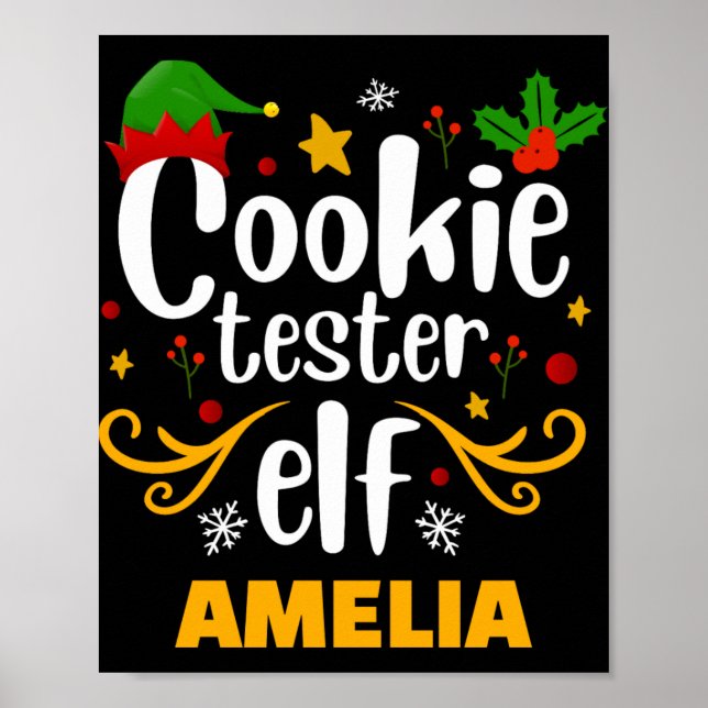 Tygraphy Cookie Tester Elf Family Matching T Shirt Poster (Framsidan)