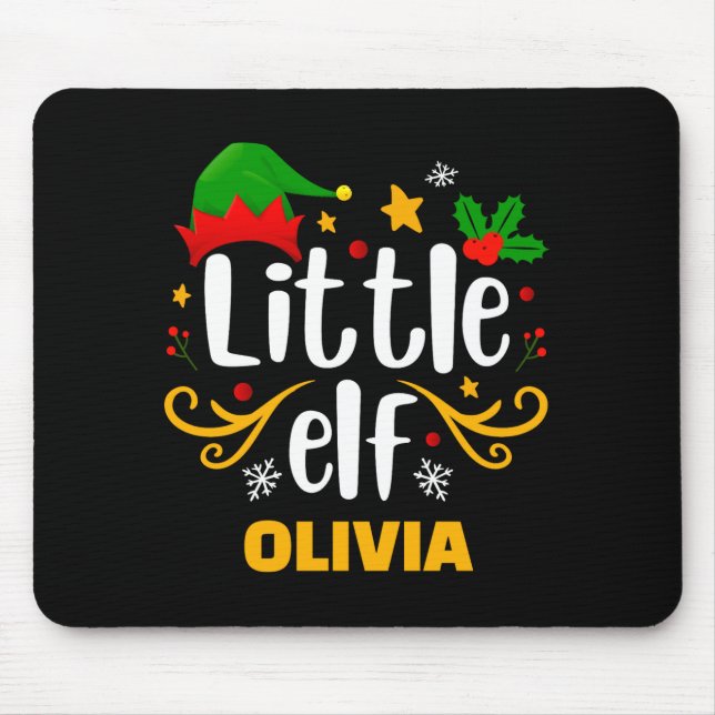 Tygraphy Liten Tomte Rolig Familj Matchande  Musmatta (Framsidan)