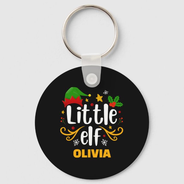 Tygraphy Liten Tomte Rolig Familj Matchande  Nyckelring (Framsida)