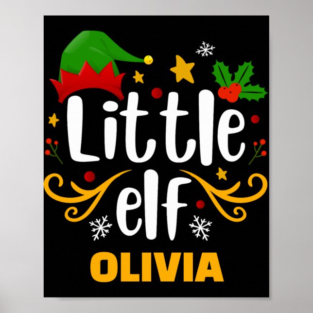 Tygraphy Little Elf Fun Family Matching T Shirt  Poster (Framsidan)