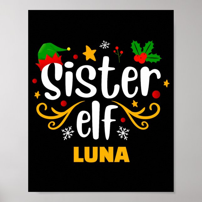 Tygraphy Sister Elf Fun Family Matching  Poster (Framsidan)