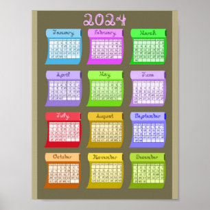 Tygrullar Typsnitt 2024 Kalender Utskrivbar Poster