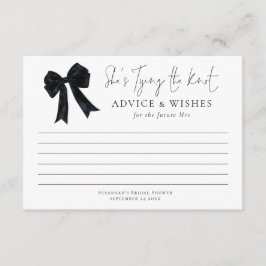 Tying The Knot Black Bow Bridal Shower Advice Kort