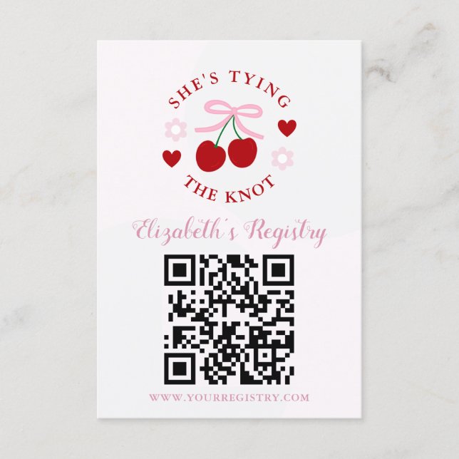 Tying the Knot Bridal Shower Registry Tilläggskort (Framsida)