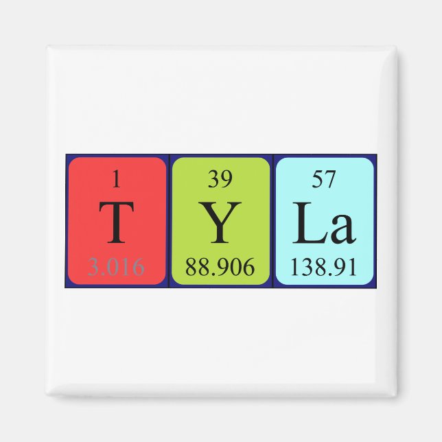 Tyla periodiskt bord namn magnet (Framsidan)