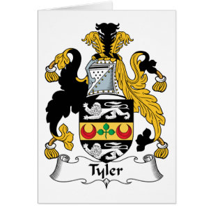 Tyler familjvapensköld hälsningskort