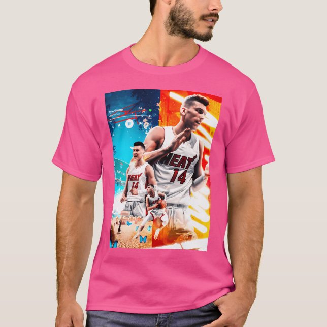Tyler Herro Art Basketball T Shirt (Framsida)