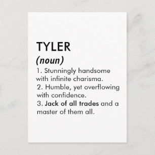 Tyler namn, Redigerbart namn, Anpassat namn Vykort