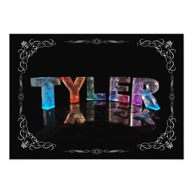Tyler - Namn Tyler i 3D Ljus (foto) Fototryck (Framsidan)
