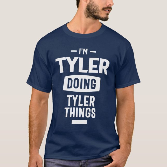 Tyler Personlig Namn Birthday Gift T Shirt (Framsida)