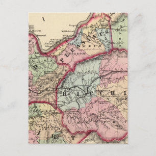 Tyler, Ritchie, Pleasants, Wood, Wirt County Vykort