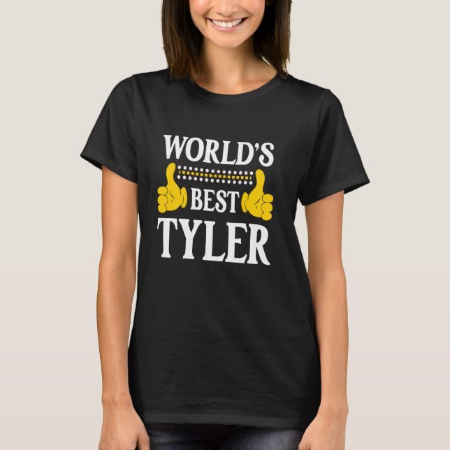 Tyler Surname Funny Team Family Efternamn World's T Shirt (Framsida)