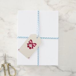 Tylliga baby shower servetter med körsbärsruta presentetikett