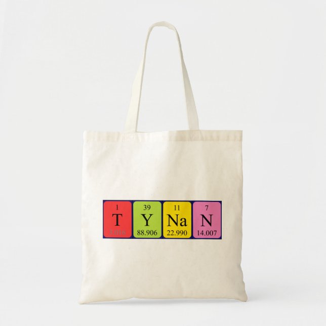 Tynan Periodisk bord namn tote bag Tygkasse (Framsidan)
