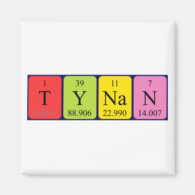 Tynan Periodisk magnet bord namn (Framsidan)