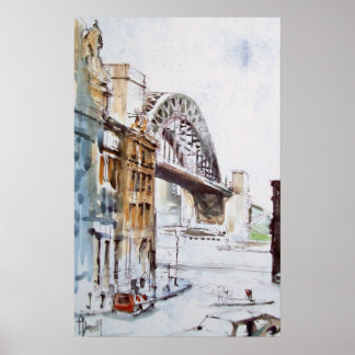 Tyne Bridge från Dean Street Print Poster