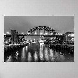 Tyne Bridge på natten Poster