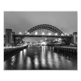 Tyne-bron på natten fototryck