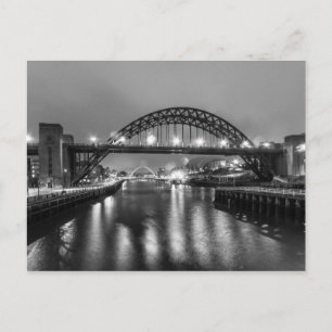 Tyne-bron på natten vykort