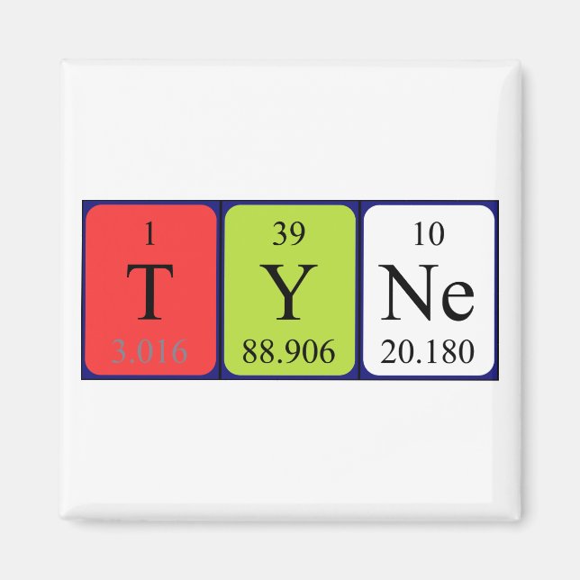 Tyne periodisk magnet bord namn (Framsidan)