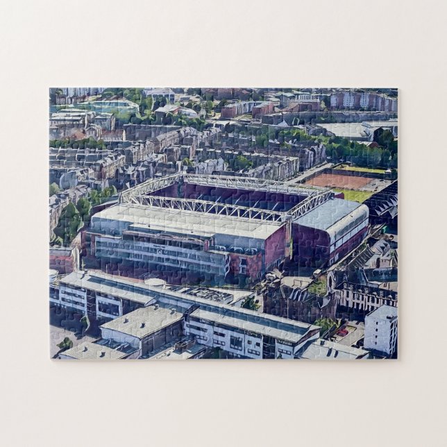 Tynecastle Stadium Edinburgh Flygbild Konst Pussel (Horisontell)
