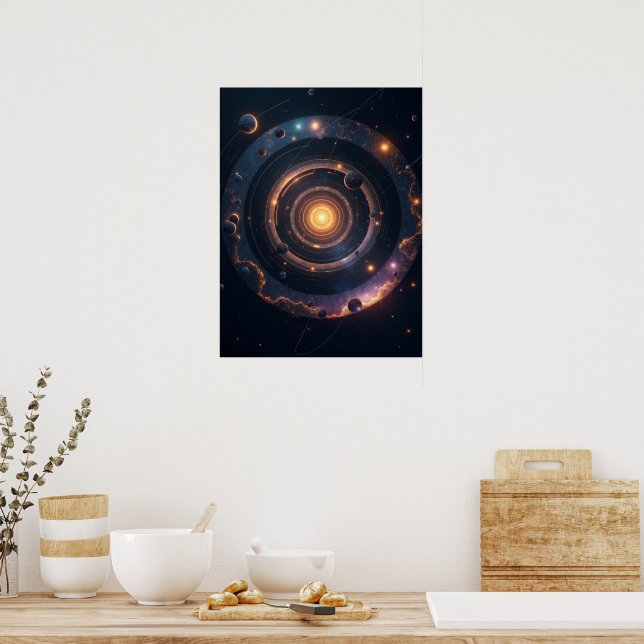 Tyngden av former – Kosmisk geometrisk abstrakt  Poster (Kök)