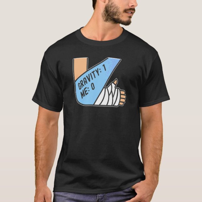 Tyngdkraft 1 Jag 0  Armbrott T Shirt (Framsida)