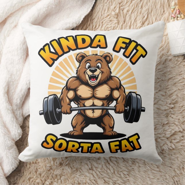 Tyngdlyftande björn kudde (Filt)