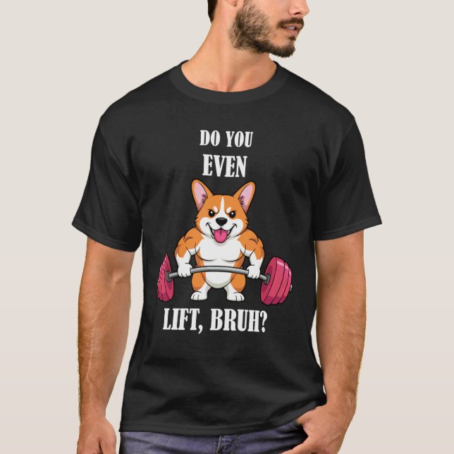 Tyngdlyftande Corgi Tröja Bodybuilding Gym Corgi (Framsida)