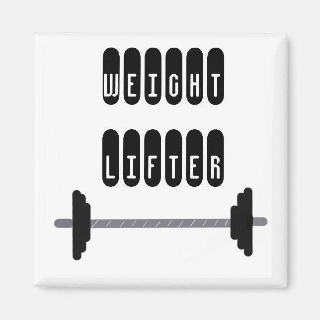 Tyngdlyftare med skivstång magnet (Framsidan)