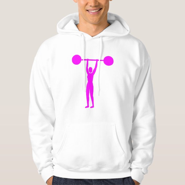 Tyngdlyftning 02 - Magenta Sweatshirt Med Luva (Framsida)